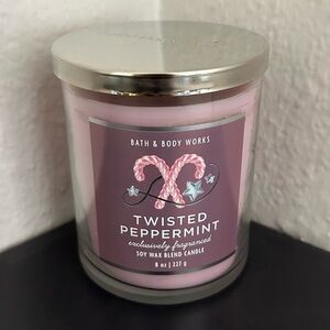 Bath & Body Works Twisted Peppermint Soy Wax Blend Candle New